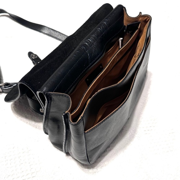 Patricia Nash Black Leather Saddle Bag Crossbody Shoulder - Picture 9 of 12